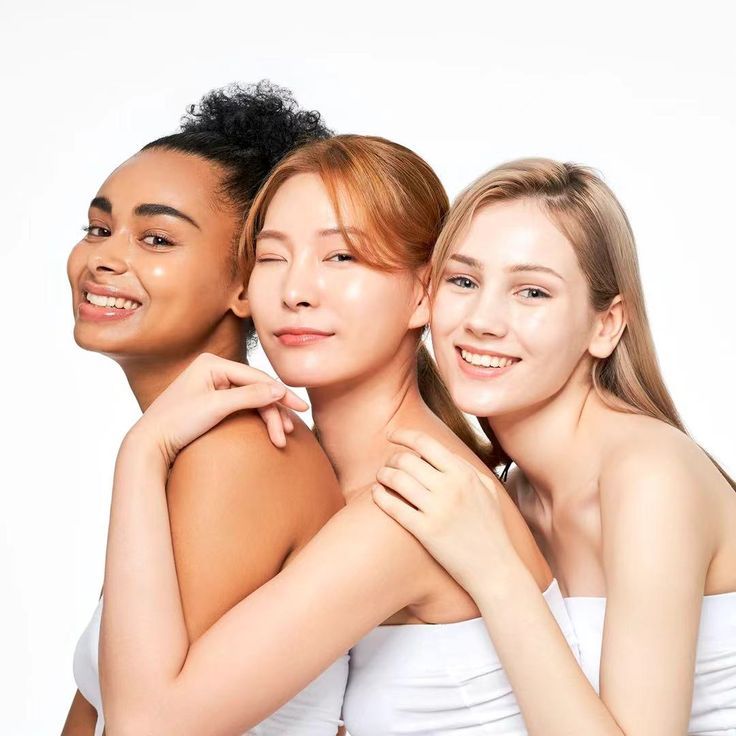 Diverse women showcasing different skin tones before Pico laser whitening treatment at ID Cosmetic Clinic Toronto